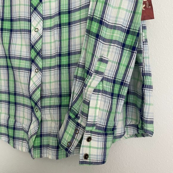 NWT - Arizona Jeans - Long-Sleeved Button Down Plaid Shirt - Large - Picture 8 of 14